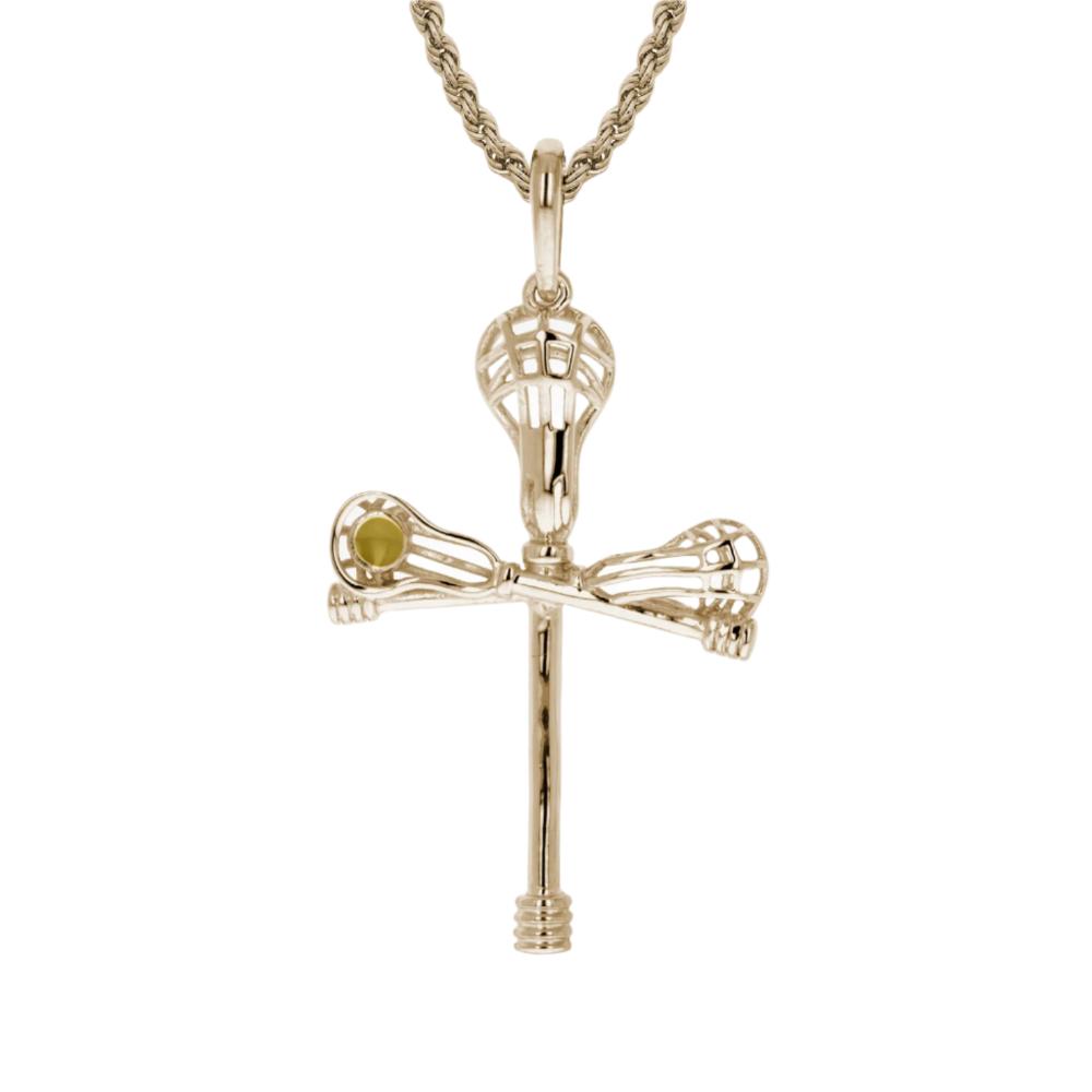 Lacrosse stick cross necklace outlet
