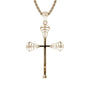 Gold Lacrosse Cross Necklace | Lacrosse Cross Pendant | Gold 14k 10k