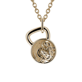 Gold St. Christopher Kettlebell Pendant