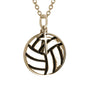 Volleyball Necklace w/ Dangle Cross Pendant | Yellow Gold