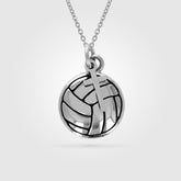 Stainless Mini Volleyball Pendant With Dangle Cross