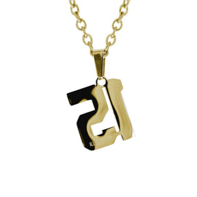 Gold Jersey Number Necklace | Gold Stainless Steel Number Pendant | All In Faith Jewelry