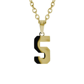 Gold Jersey Number Necklace | Gold Stainless Steel Number Pendant | All In Faith Jewelry