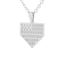 American Flag Home Plate Necklace | Sterling Silver
