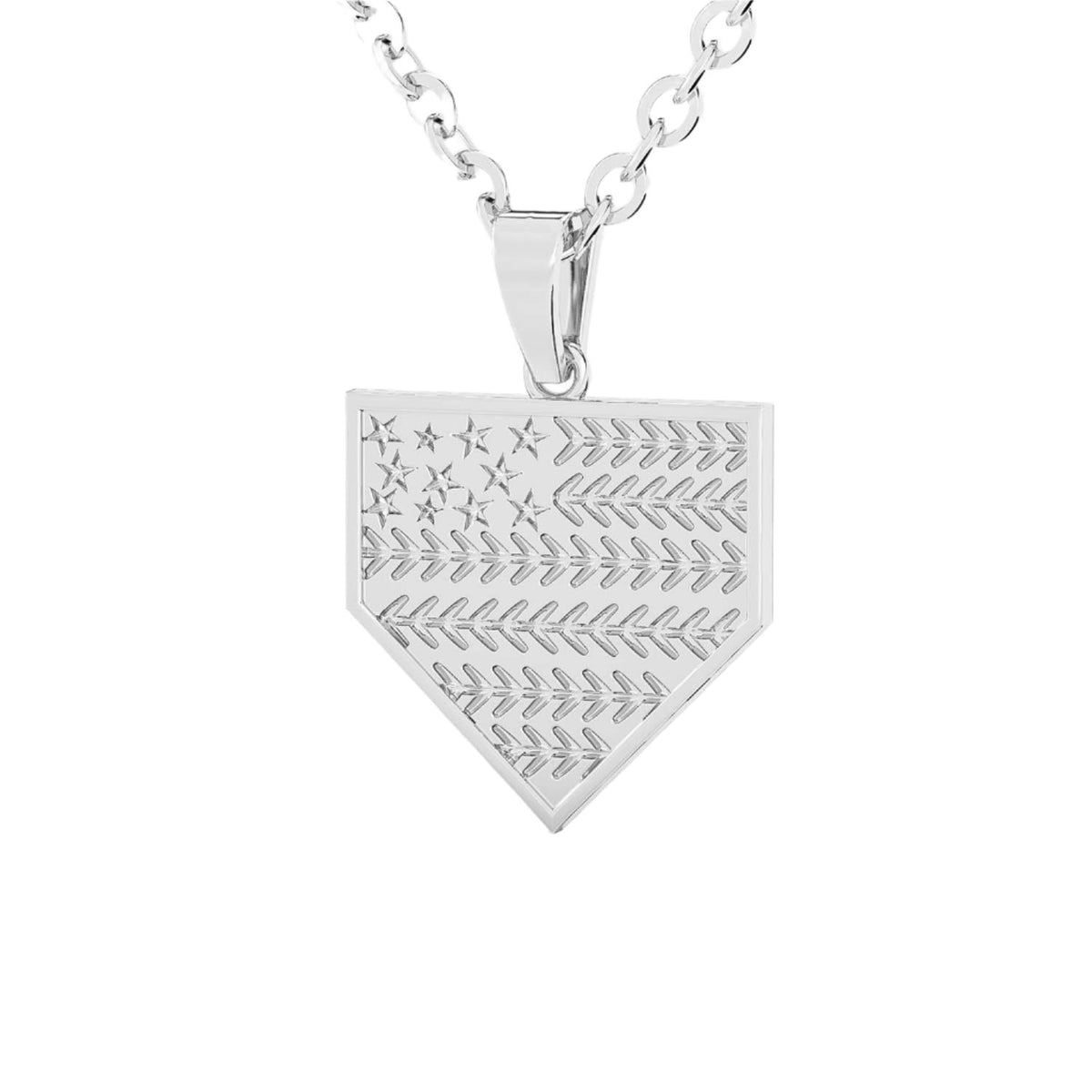 Sterling American Flag Home Plate Pendant