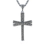 Diamond Studded Baseball Bat Cross Necklace | Sterling Silver