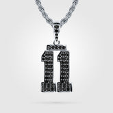Sterling Diamond Studded Double Digit Jersey Number Necklace
