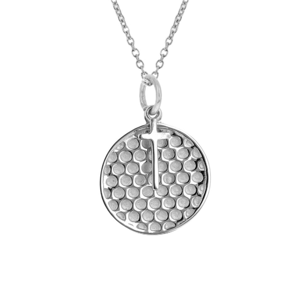 Stainless Mini Golf Pendant With Dangle Cross