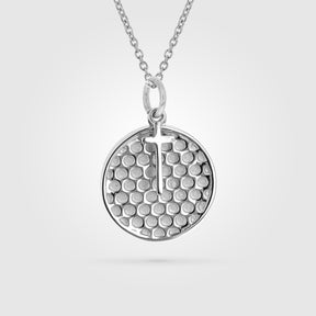 Stainless Mini Golf Pendant With Dangle Cross