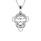 Sterling Baseball Catchers Mask Necklace