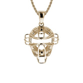 Gold Baseball Catchers Mask Necklace