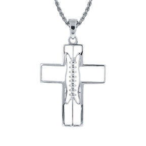 XL Gridiron Football Cross Necklace | Gold | Football Cross Pendant | All In Faith