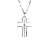 Sterling Mini Gridiron Football Cross Pendant