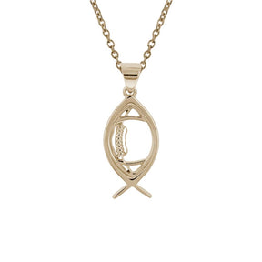 Gold Mini Ichthys Football Pendant