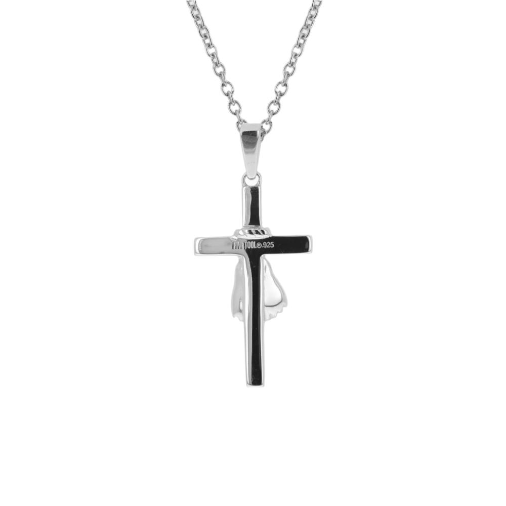 Sterling Mini MMA Gloves Cross Pendant