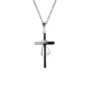 Gold Mini MMA Gloves Cross Pendant