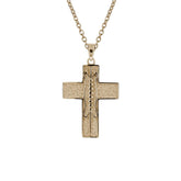 Gold Mini Pigskin Football Cross Pendant