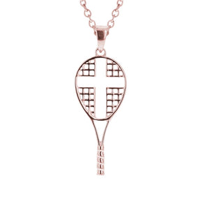 Mini Love All Tennis Racket Cross Necklace