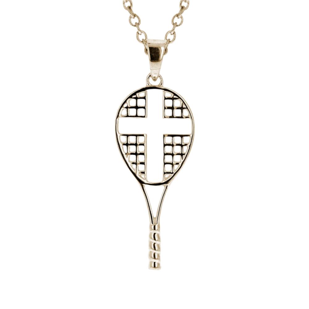 Gold Mini Love All Tennis Cross