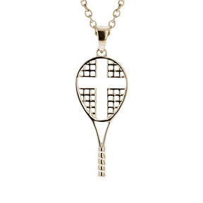 Mini Love All Tennis Racket Cross Necklace