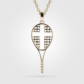 Gold Mini Love All Tennis Cross