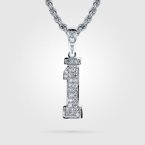 Sterling Diamond Studded Single Digit Jersey Number Necklace