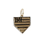 American Flag Home Plate Bracelet Charm | 14k Yellow Gold