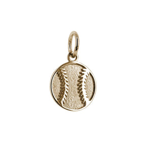 Baseball Bracelet Charm | 14k Yellow Gold