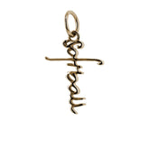 Softball Cross Bracelet Charm | Gold