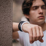 Black & Grey Baseball Bracelet | Baseball Power Bracelet