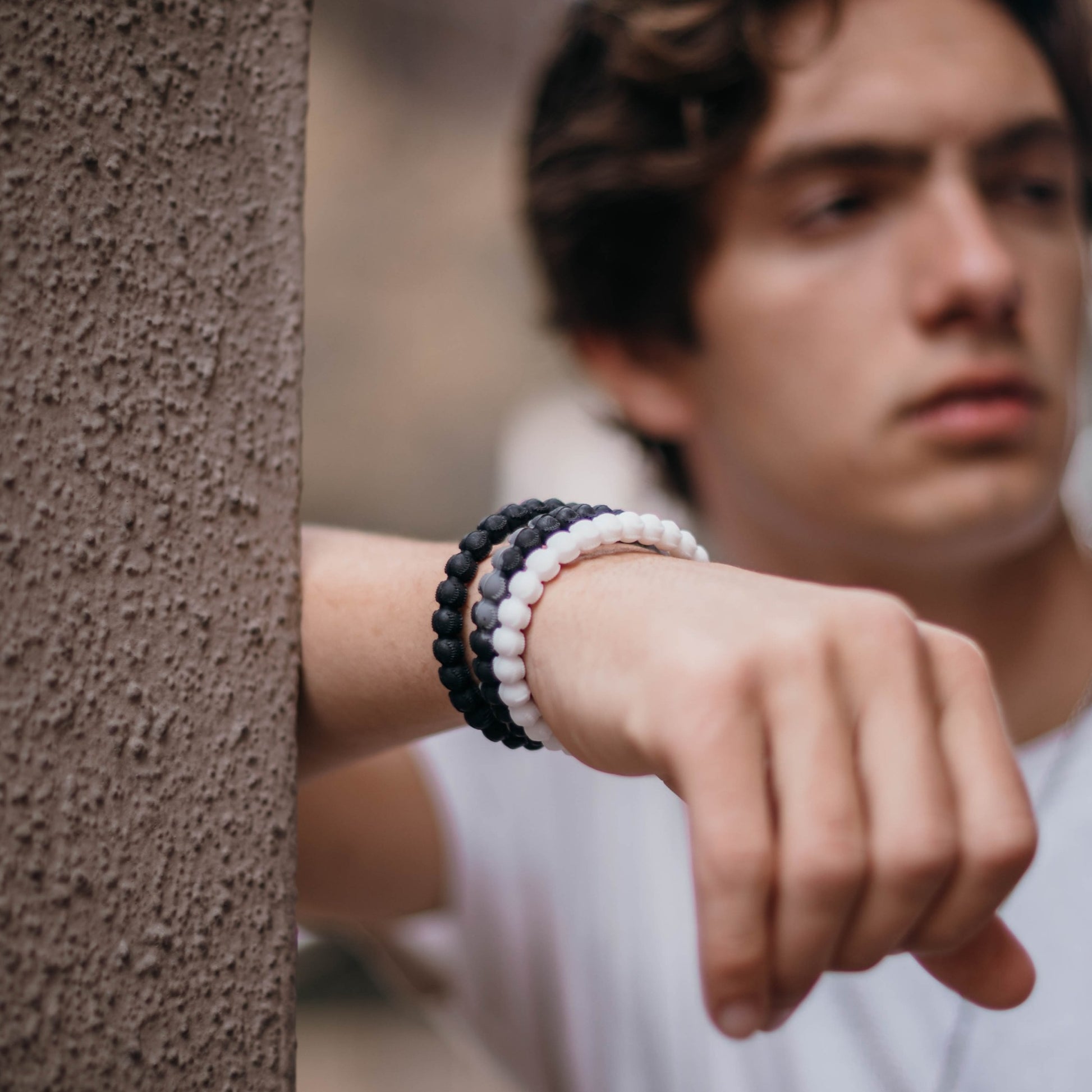 Black & Grey Baseball Bracelet | Baseball Power Bracelet