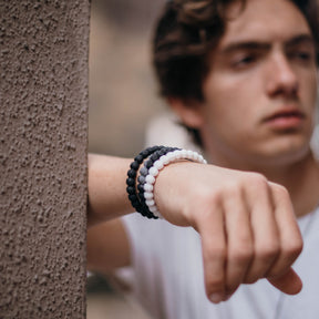 Black & Grey Baseball Bracelet | Baseball Power Bracelet