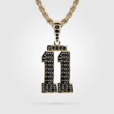 Gold Diamond Studded Double Digit Jersey Number Necklace