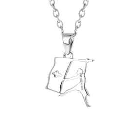 Flag Twirler & Color Guard Necklace | White Gold