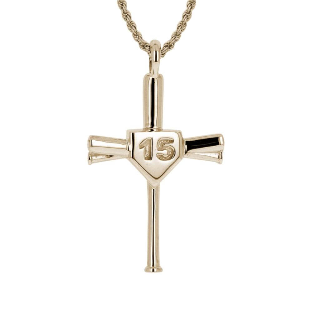10k gold baseball discount bat cross necklace