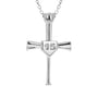 2.0 Baseball Bat Cross Necklace | Baseball Bat Cross Pendant | Sterling Silver