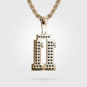 Diamond Jersey Number Necklace | Gold Double Digit Diamond Studded Jersey Number Necklace