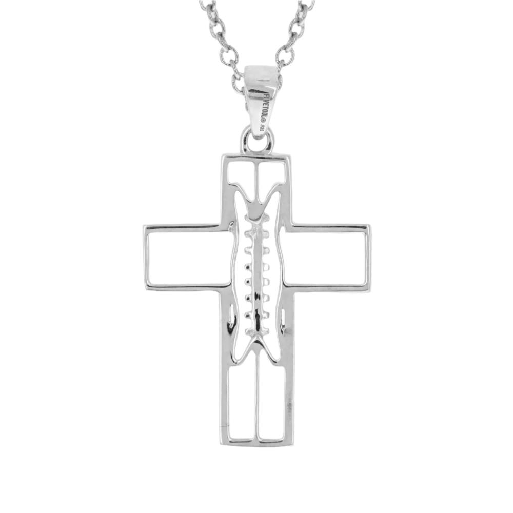 XL Gridiron Football Cross Necklace | Football Cross Pendant | All In Faith | Sterling Silver
