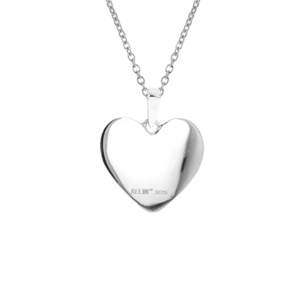 Stainless Mini Mom Heart Baseball Necklace