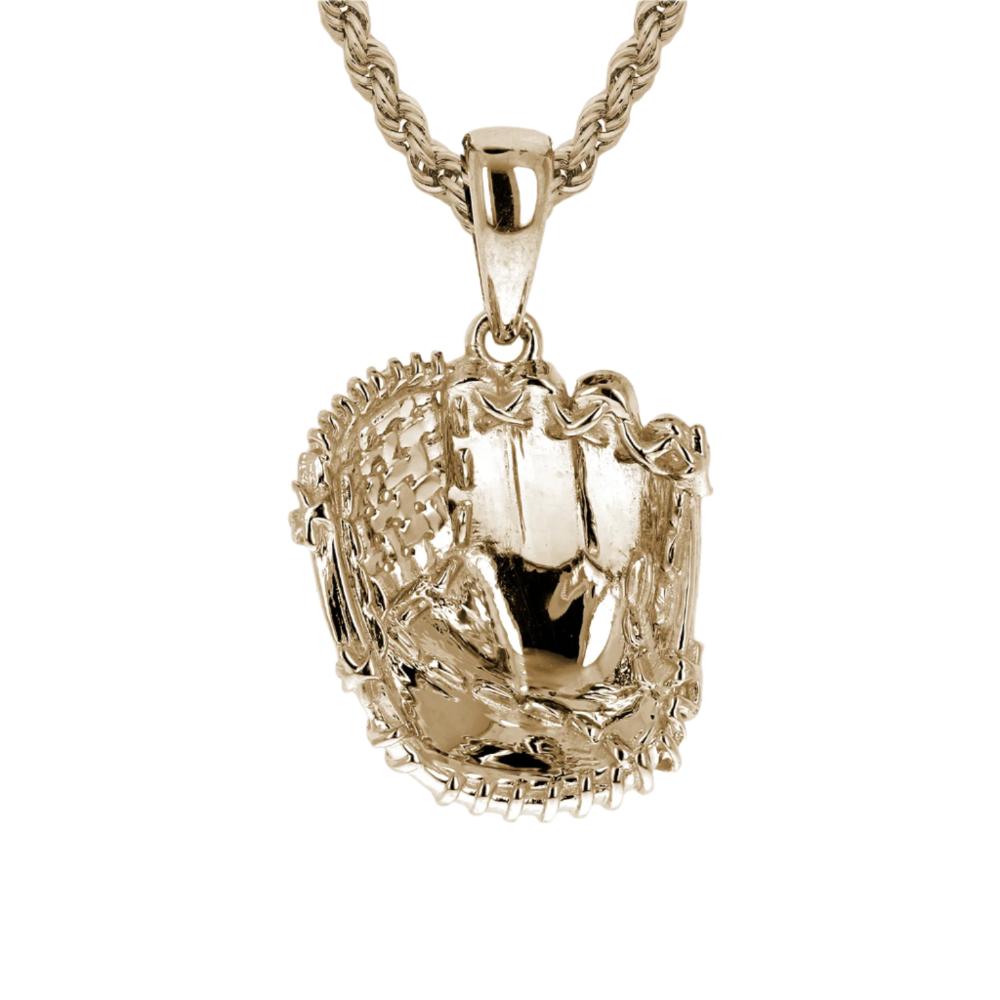 Gold Baseball Glove Necklace