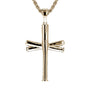 Diamond Baseball Bat Cross Necklace | Gold
