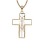 Gridiron Football Cross Necklace | Gold | Football Cross Pendant | All In Faith