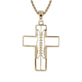 Gridiron Football Cross Necklace | Gold | Football Cross Pendant | All In Faith