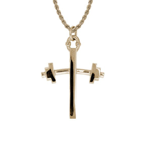 Gold Barbell Cross