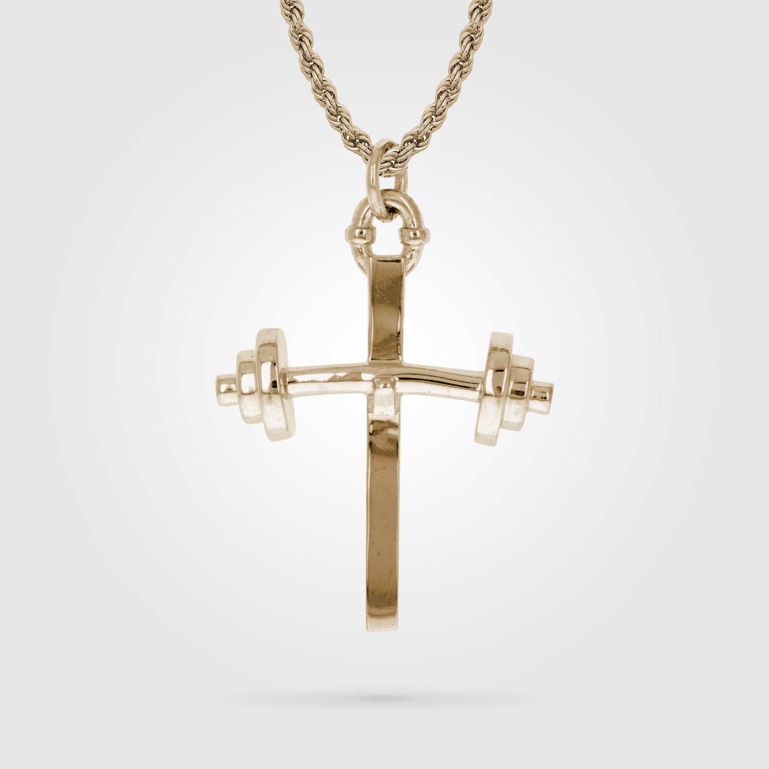 Gold Barbell Cross