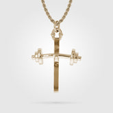Gold Barbell Cross