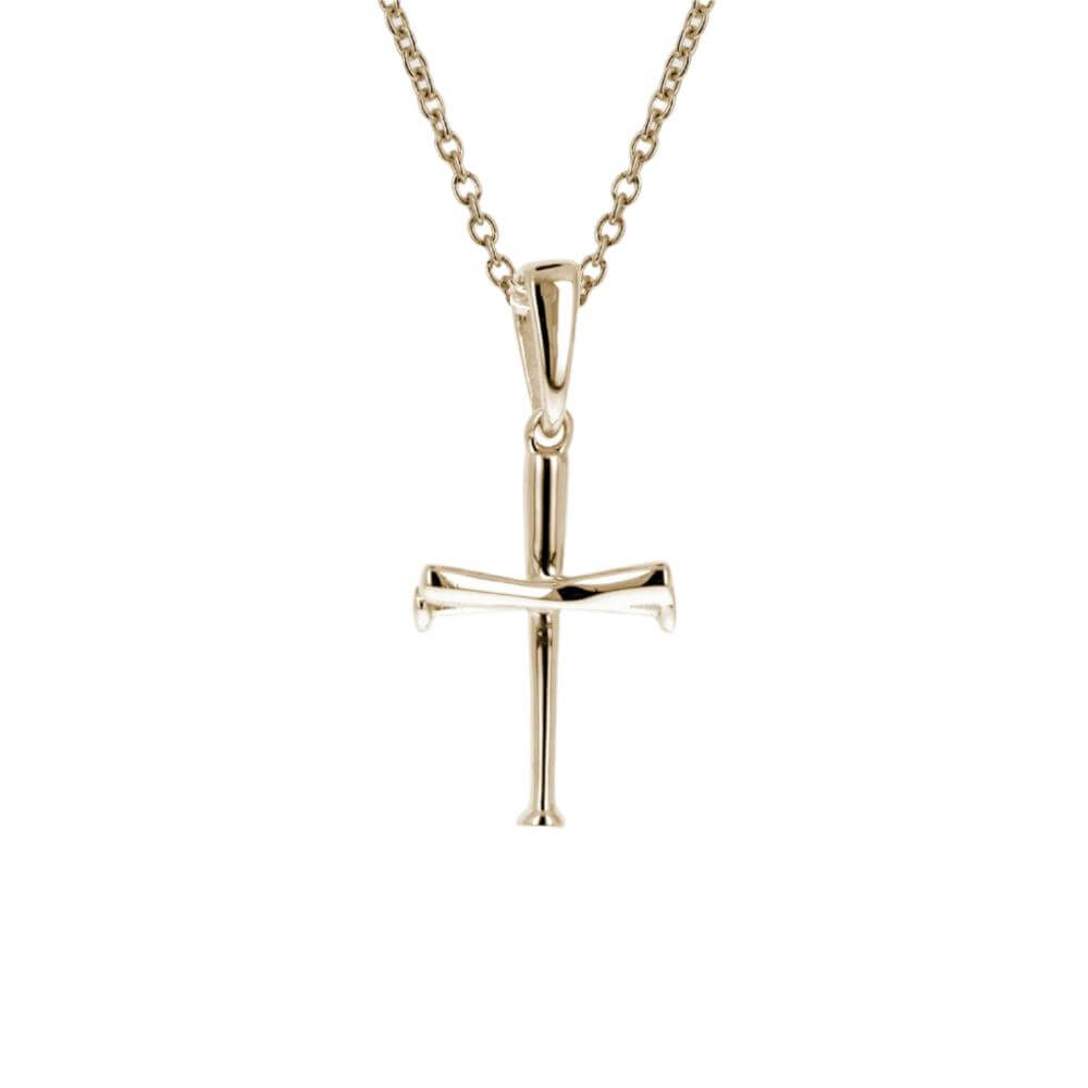 Mini Baseball Bat Cross Necklace | Gold