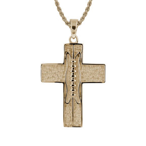 Extra Large Pigskin Football Cross  Necklace | Gold | Football Cross Pendant | All In Faith