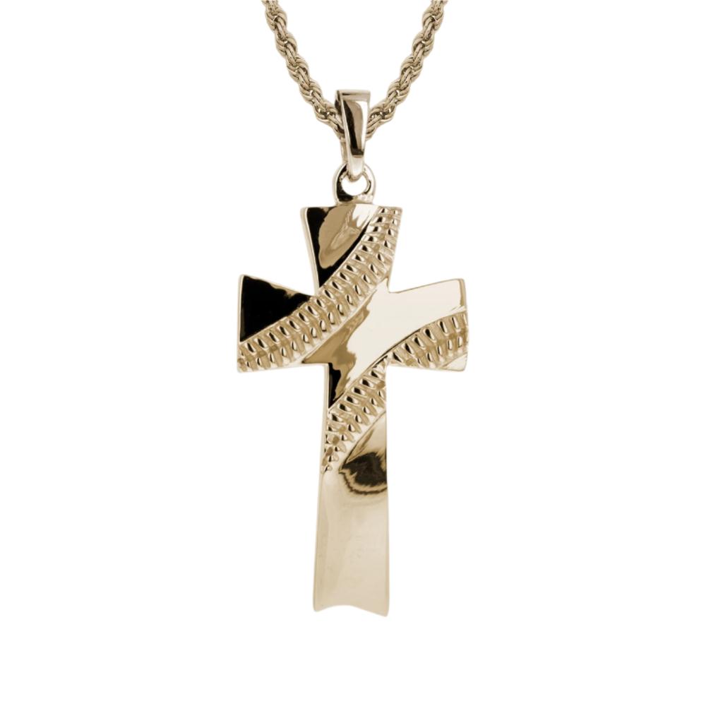 Baseball Cross Necklace Gold