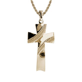 Gold Baseball Stitch Cross Necklace